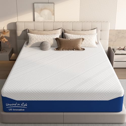 King Mattress, 12 Inch Green Tea Gel Memory Foam Mattress King, Cooling Gel Infused Mattress for Pressure Relief, Bed in a Box CertiPUR-US Certified & Fiberglass Free, Washable Cover