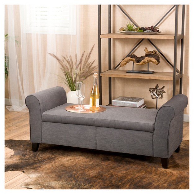 Hayes Armed Storage Ottoman Bench Christopher Knight Home