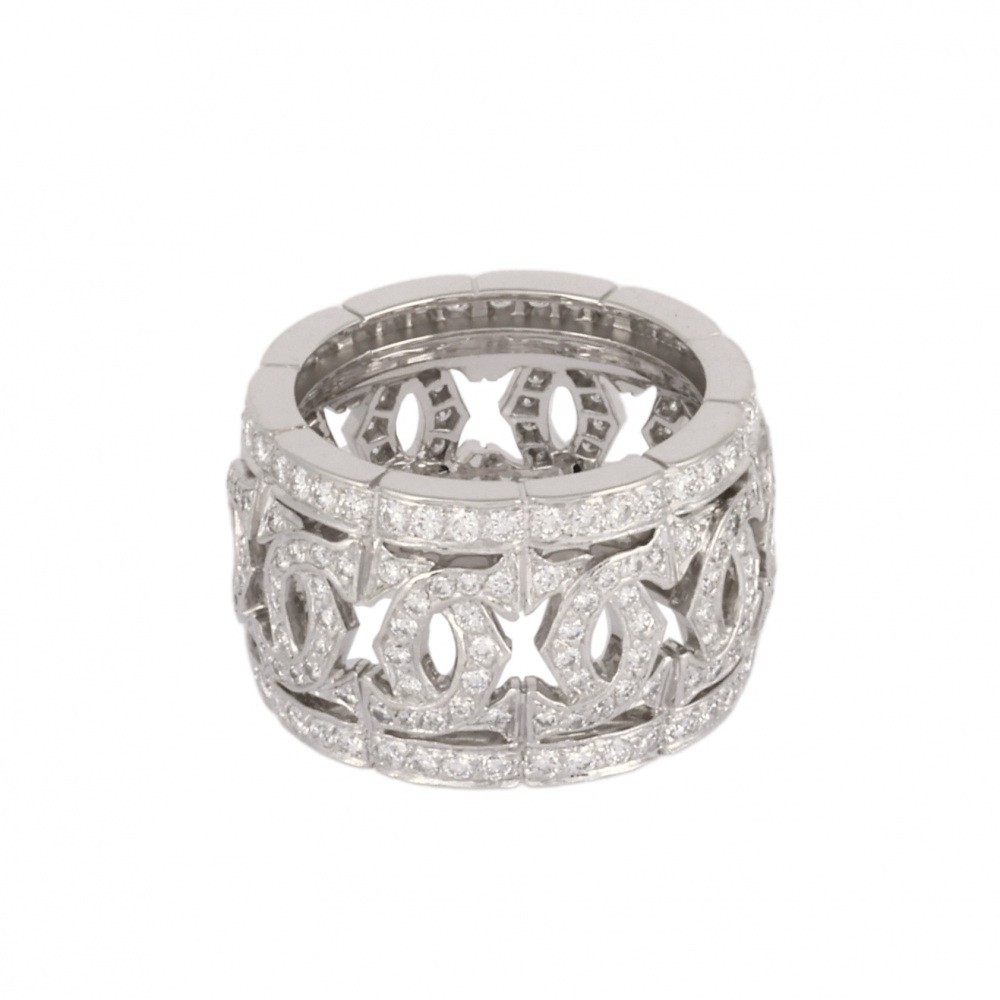 Cartier Entrerace Full Diamond Ring 18K White Gold