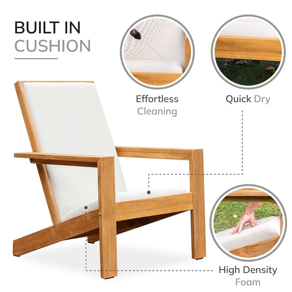Cambridge Casual Napa 2pieces Upholstered Teak Wood Adirondack Chair