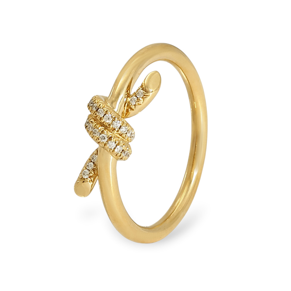 Tiffany & Co. Knot Ring 18K Yellow Gold Diamond 69346855