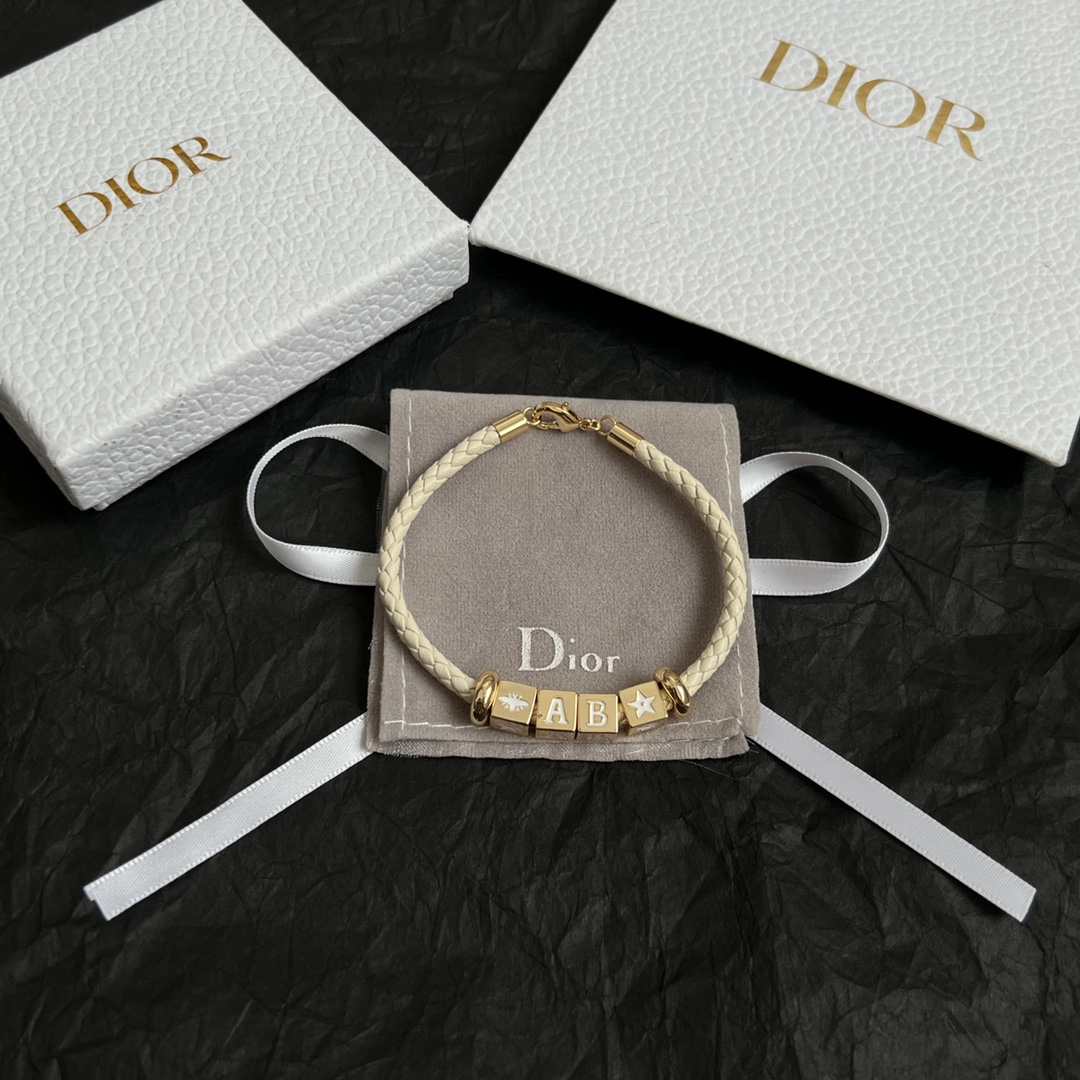 Dior Cowhide Leather Strap Bracelet - cnluxepick