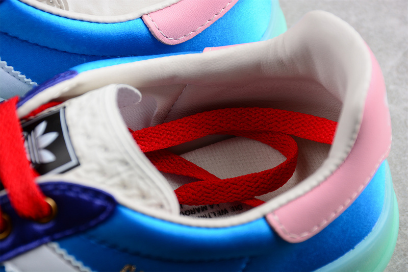 Adidas X Gucci Gazelle Shoes Blue/Cloud White/Green/Red 103660