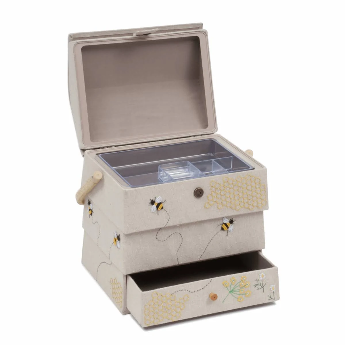 Hobbygift - Bee Hive Sewing Box with Draw - Premium Novelty Collection - 23.5 x 30 x 30 (d/w/h)