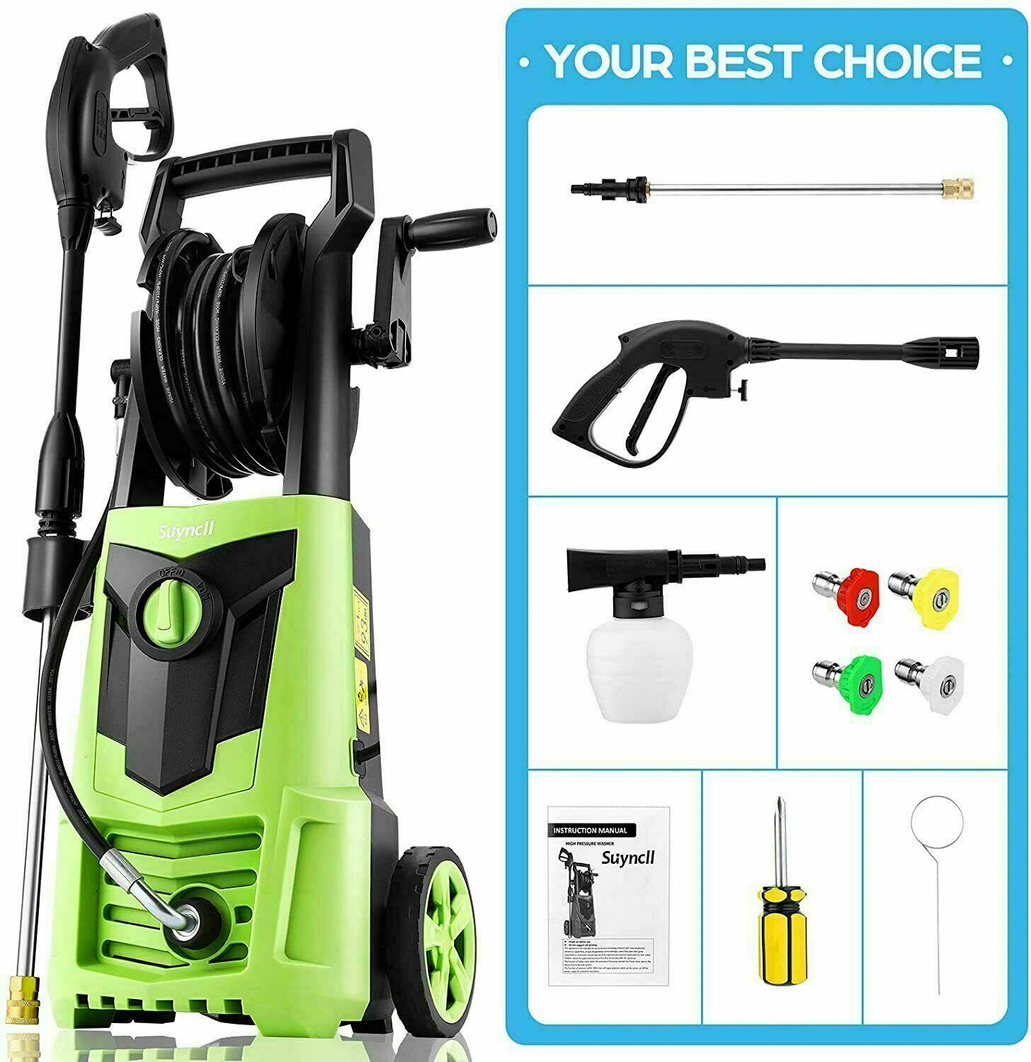 2026 Suyncll Electric Pressure Washer 3000PSI, 2.4GPM High Power Washer Cleaner NEW
