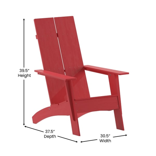 Modern Dual Slat Back Adirondack Style Patio Chair