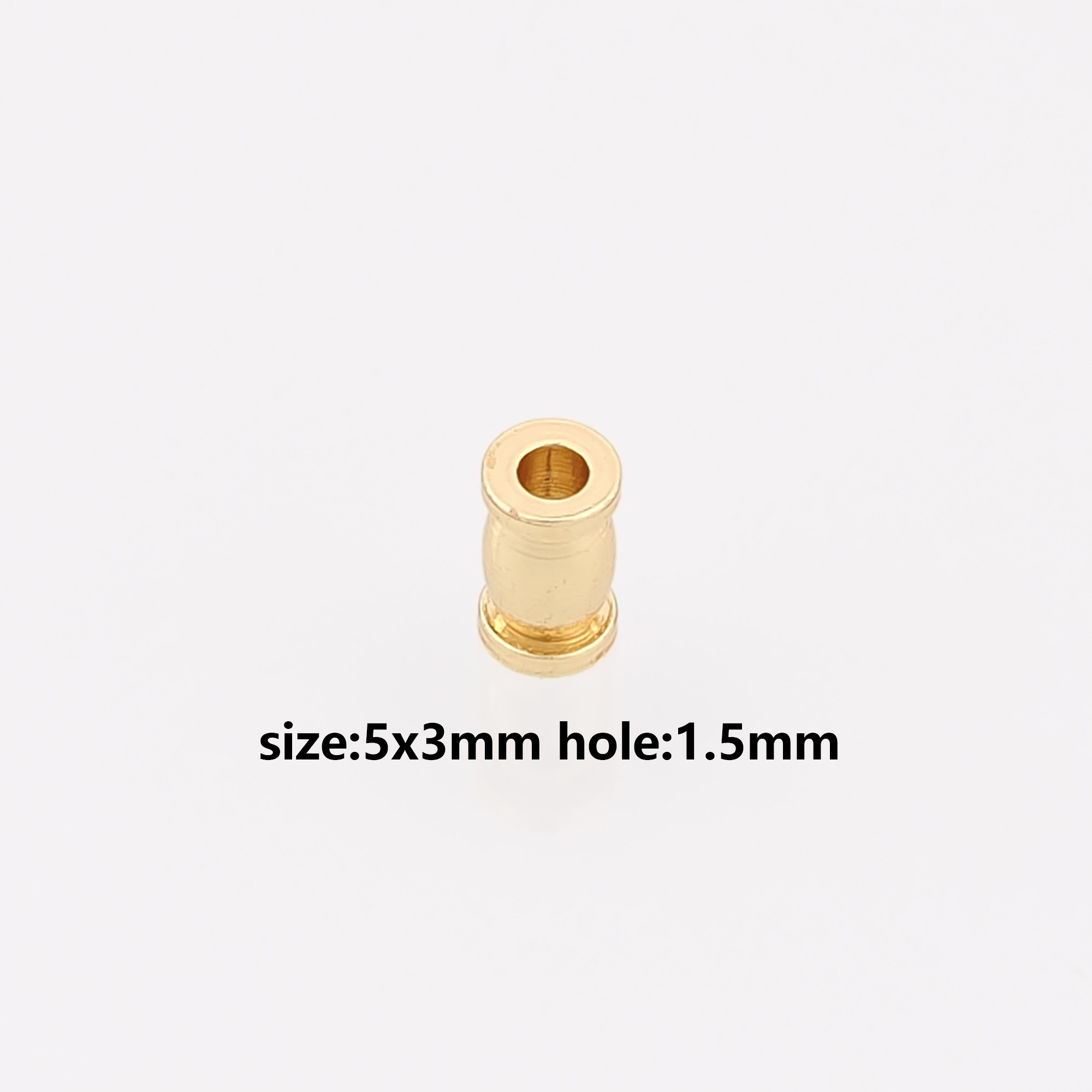 50Pcs 18K Gold Filled Barrel Spacer Beads,Tube Beads for Bracelet Jewelry Necklace Making Supply