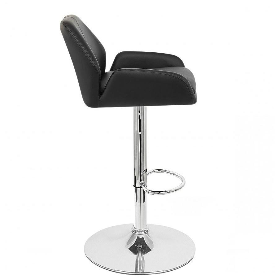 Tesla Contemporary Leather Adjustable Barstool (Set of 4) Black
