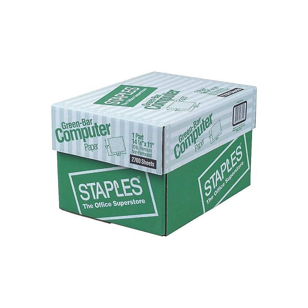 Staples 14.875x22 x 11x22 Business Paper 20 lbs 100 Brightness 2700/ct (177113)