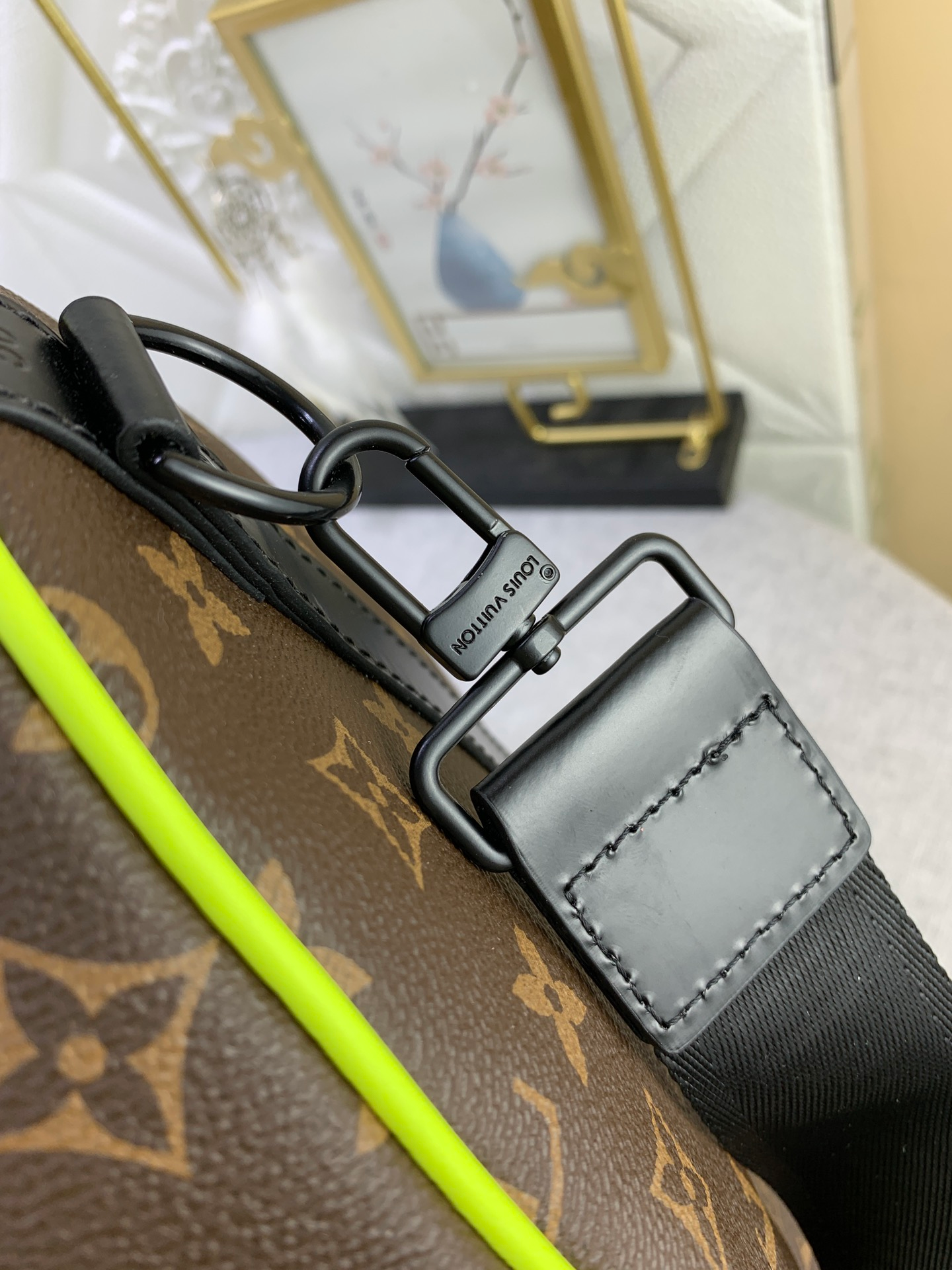 Louis Vuitton Keepall Bandoulire 50 Brown And Chartreuse Macassar Canvas M45866