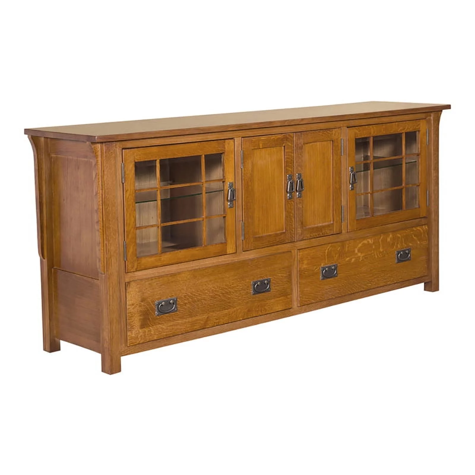 Crafters and Weavers Arts and Crafts Wood TV Stand for TVs up to 72
