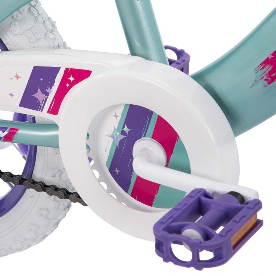 Glimmer 14″ Age 4-6 Kids Bike Bicycle with Training Wheels, Sea Crystal