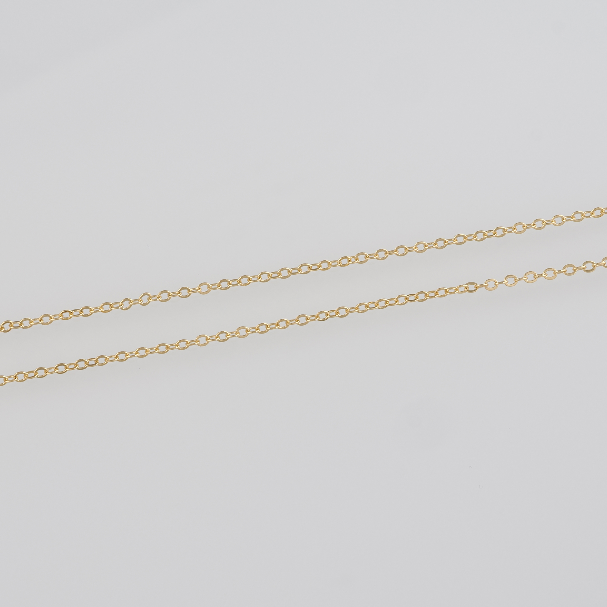 18K Gold Filled Cable Chain Necklace,Dainty Thin Link Chain,Gold Oval Chain Necklace for Women DIY Jewelry Making Supply