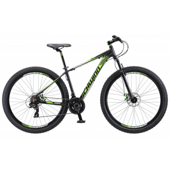 Boundary Men’s Mountain Bike, 29-inch wheels, 21 speeds, Dark Green and Black