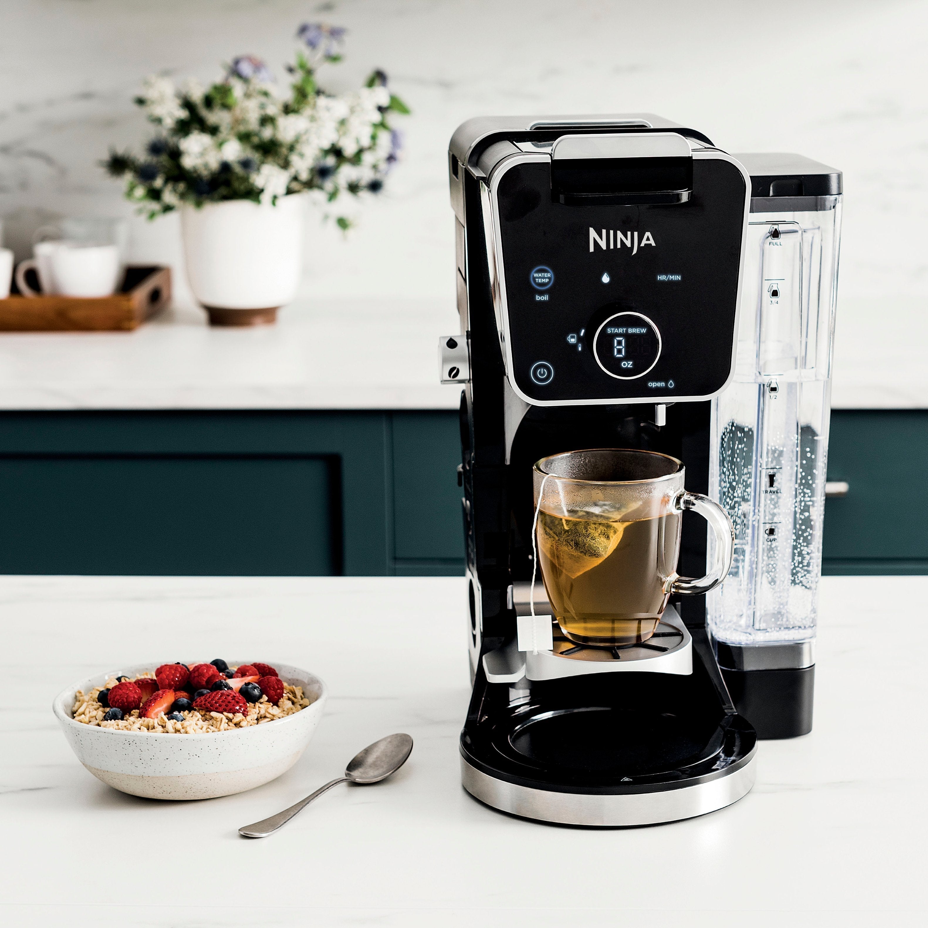 Ninja - DualBrew 12-Cup Specialty Coffee System with K-cup compatibility, 4 brew styles, and Frother - Black/Silver