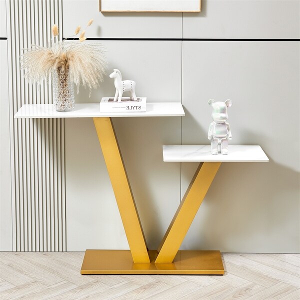Console Table,Exquisite Shape Design w/ Adjustable Foot Pads