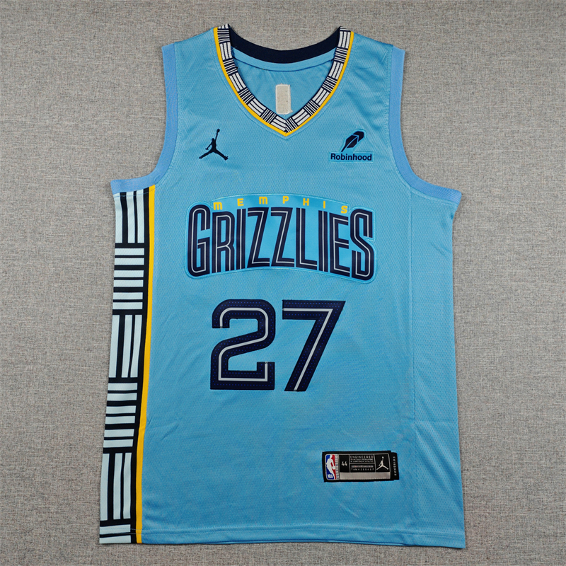 Men's Memphis Grizzlies Cameron Boozer #27 Light Blue Swingman Jersey - Statement Edition