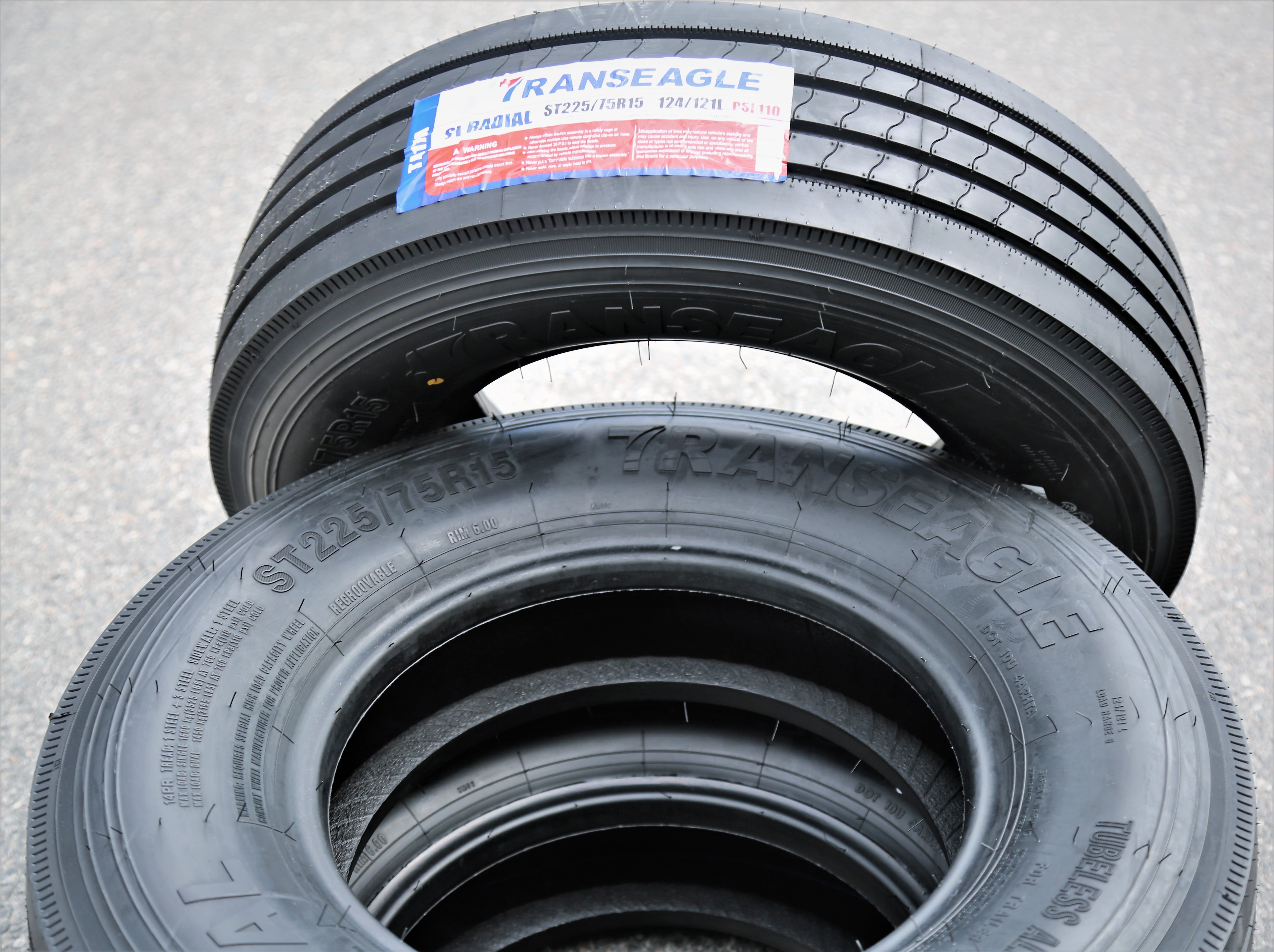 Transeagle All Steel STR Trailer Tire - ST225/75R15 124L LRG 14PLY