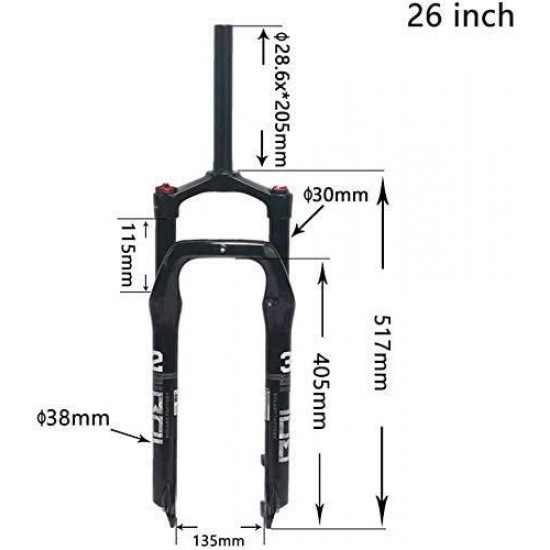 Road Bike Rigid Forks Electric MTB Beach Snow Bike Suspension Fork Aluminum Alloy Air Fork