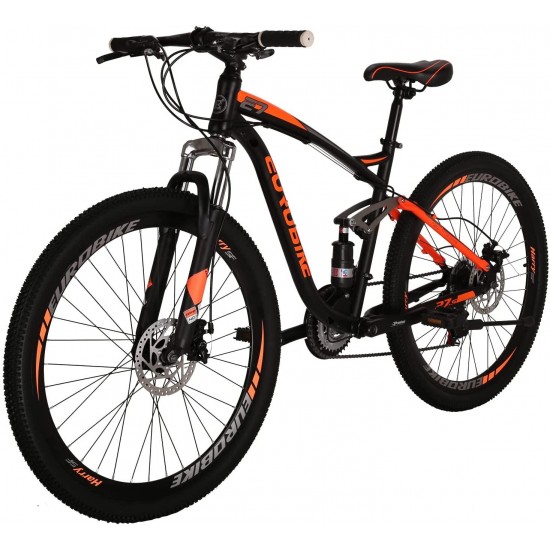 E7 Mountain Bike 27.5 Inches Wheels Dual Suspension Mountain Bicycle 21 Speed MTB