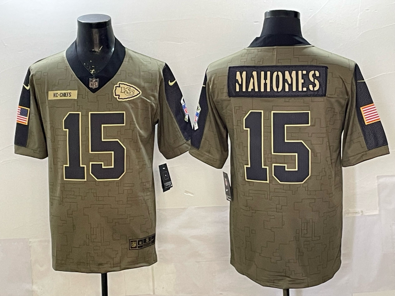Men's Kansas City Chiefs #15 Patrick Mahomes Brown Player Game Jersey