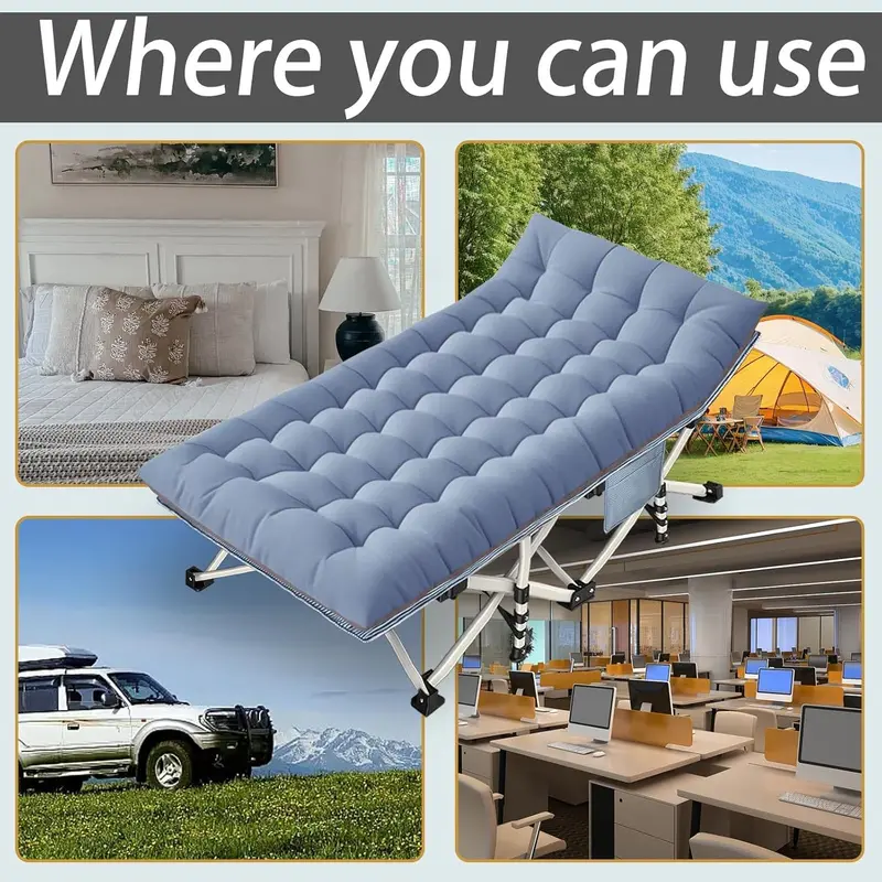 Two-Piece Folding Camping Cot Set – Includes Mattresses, Heavy-Duty Frames & Carry Bags