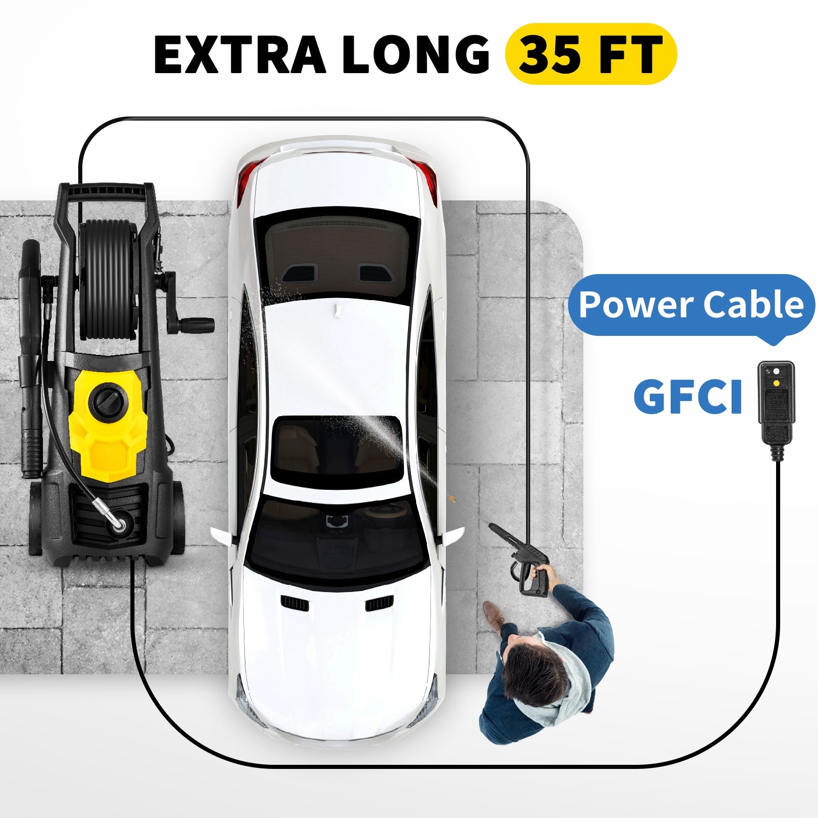 2026 Advanced Powerful 2000PSI Electric Pressure Washer With 5 Nozzles