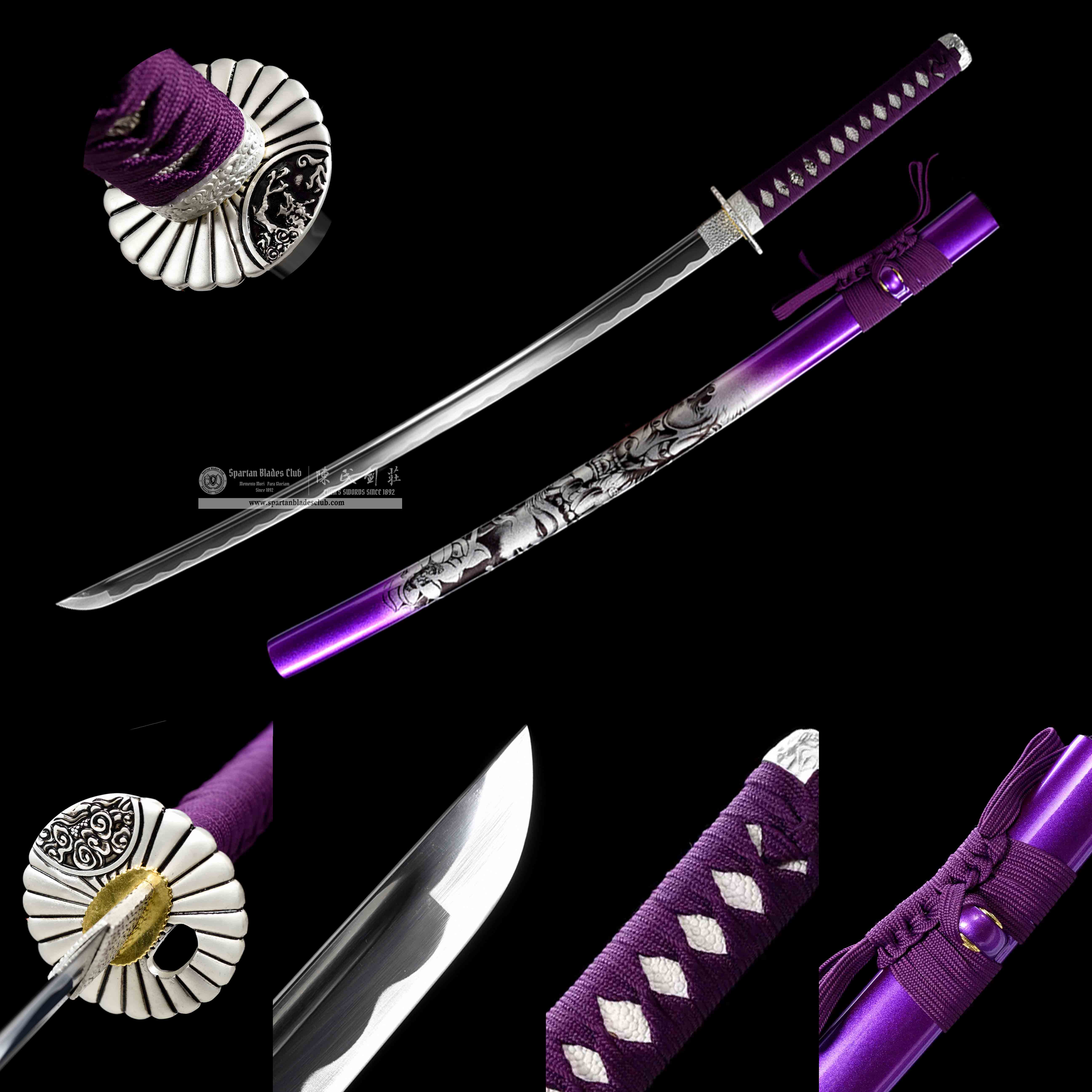HW40 | Murasaki Oni | Not Sharpened | Practice Sword | Katana | Carbon Steel | Purple | Full-tang | Spartan Blades Club | CHEN'S SWORDS 1892 - Spartan Blades Club - 陳氏劍莊1892