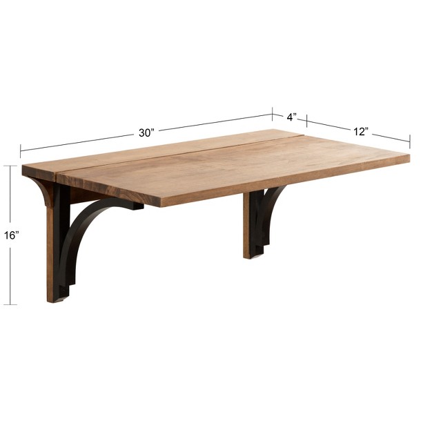 Kate And Laurel Corblynd Wood Wall Mounted Desk