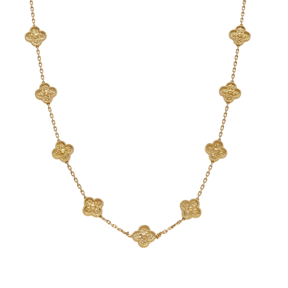 Van Cleef & Arpels Vintage Alhambra Necklace 20 Motifs 18K Yellow Gold VCARO1IC00
