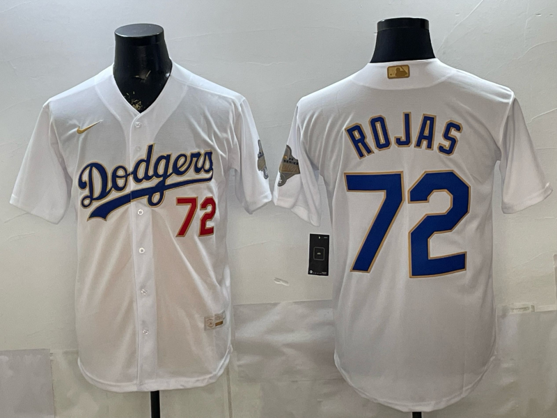 Men's Los Angeles Dodgers Miguel Rojas #72 White 2026 Gold Collection Stadium Jersey