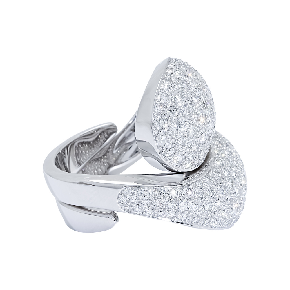 Cartier Yin Yang Ring 18K White Gold Diamond