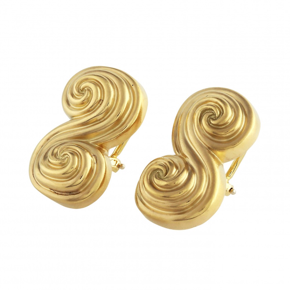 Tiffany & Co. Tiffany Tornado K18YG Yellow Gold Earrings