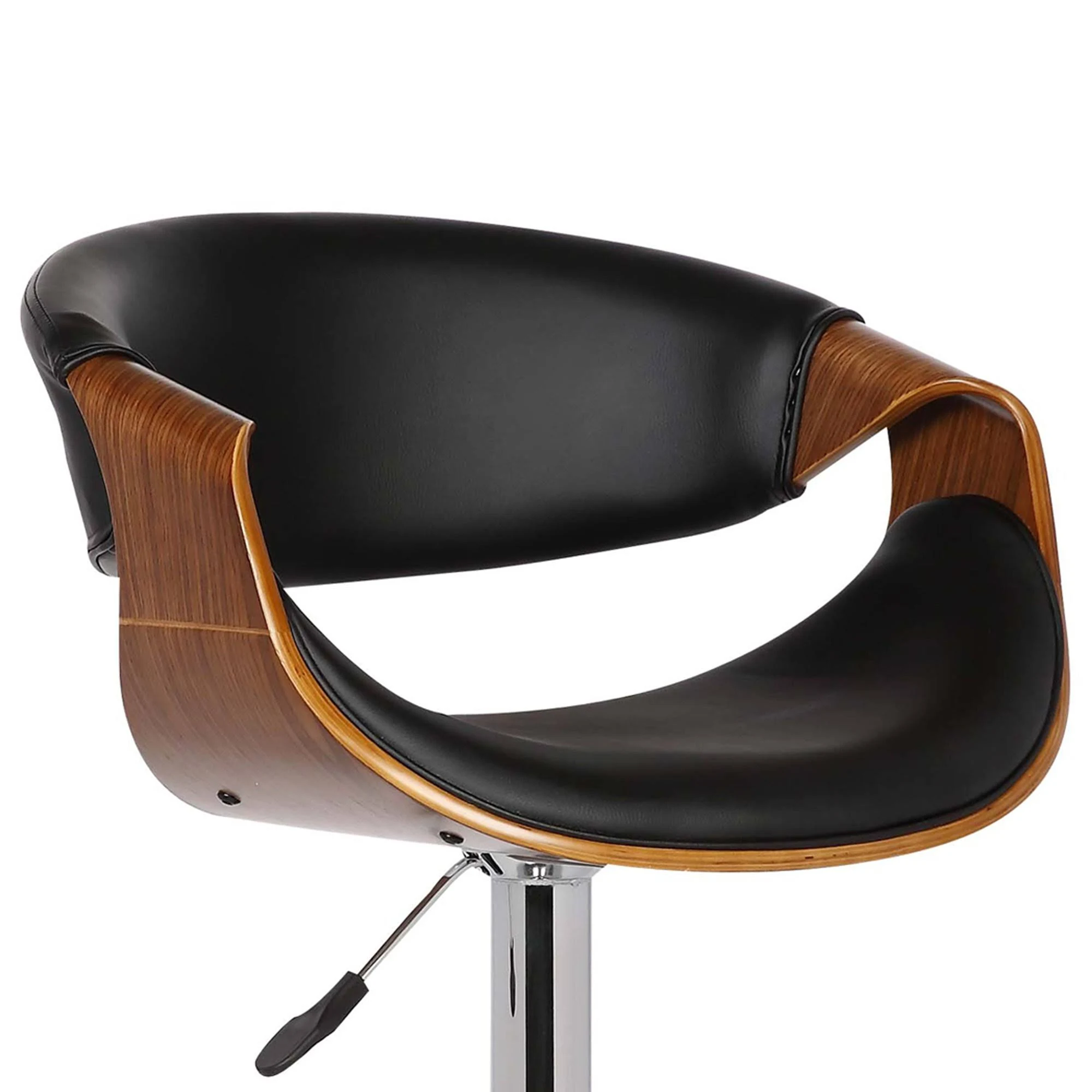 Armen Living Butterfly Adjustable Swivel Barstool Black