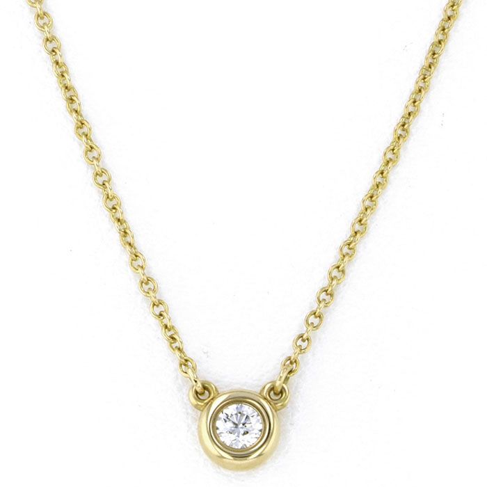 Tiffany & Co. By the Yard Single Diamond Necklace 18K Yellow Gold
