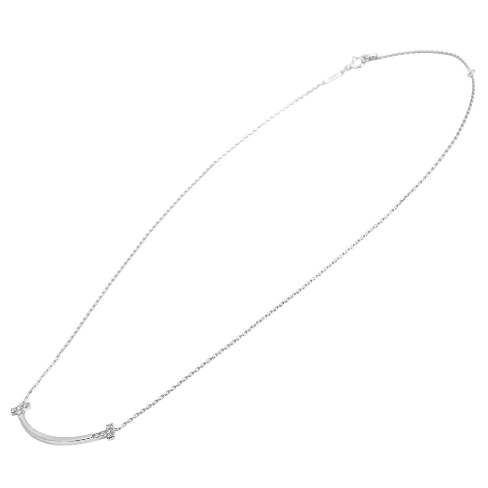 Tiffany & Co. Tiffany T Smile Necklace 18K White Gold Diamond 74957293