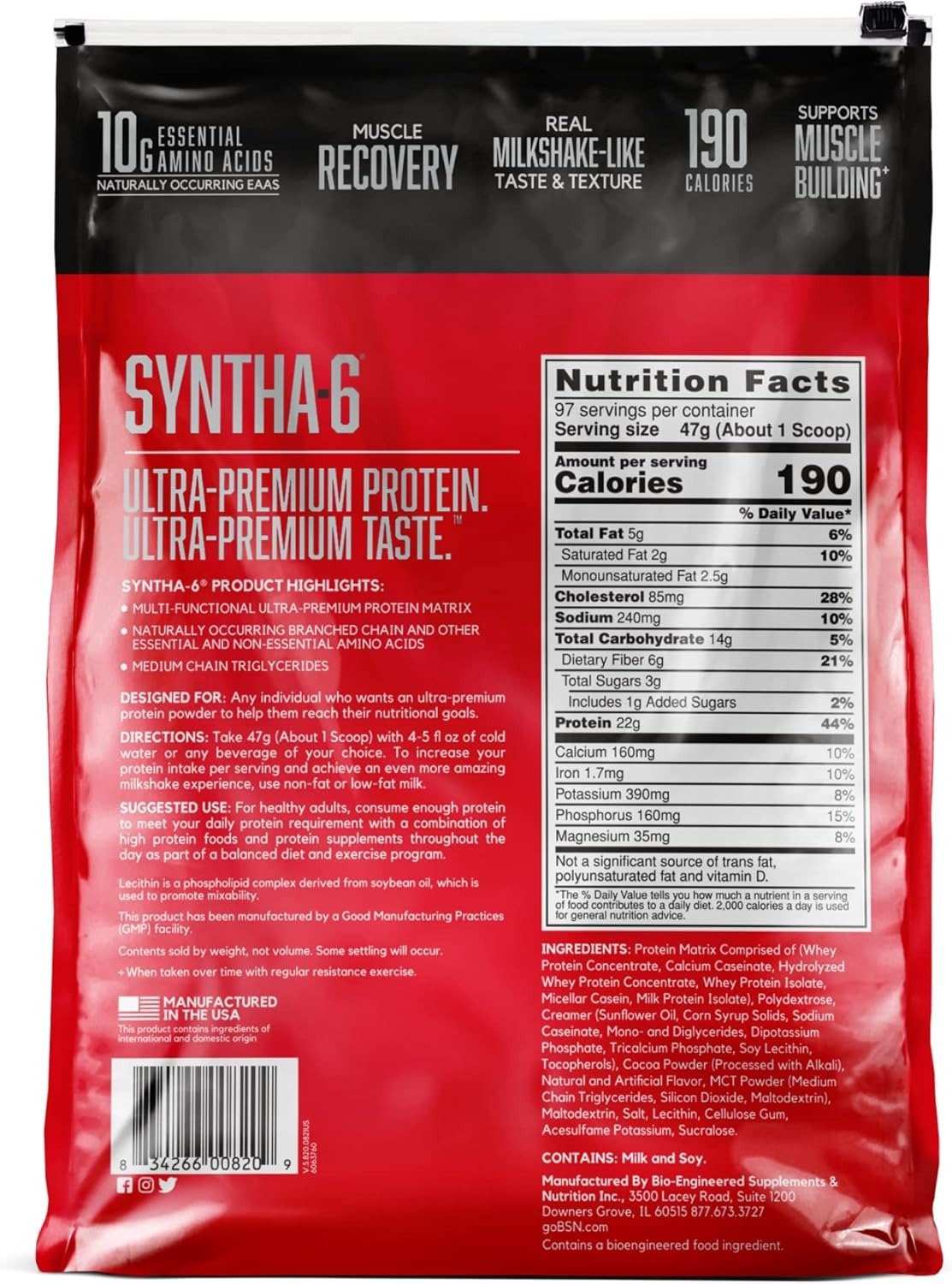 Whey Protein Powder with Micellar Casein, Chocolate Milk Protein Isolate Powder, Chocolate Milkshake, 97 Servings