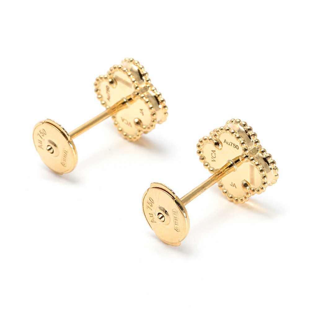 Van Cleef & Arpels Sweet Alhambra Earrings 18K Yellow Gold Mother of Pearl VCARA44800