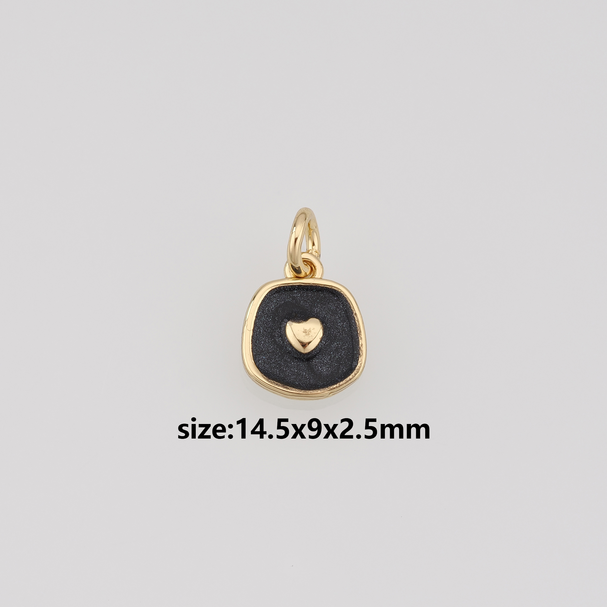 18K Gold Filled Heart Pendant,Enamel Heart Charm Earrings Necklace for DIY Jewelry Making Supply