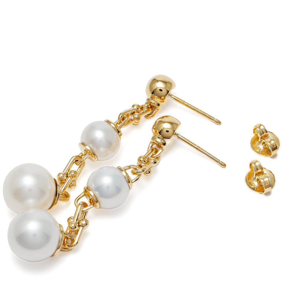 Tiffany & Co. Hardware Triple Drop Link Earrings 18K Yellow Gold 70607107