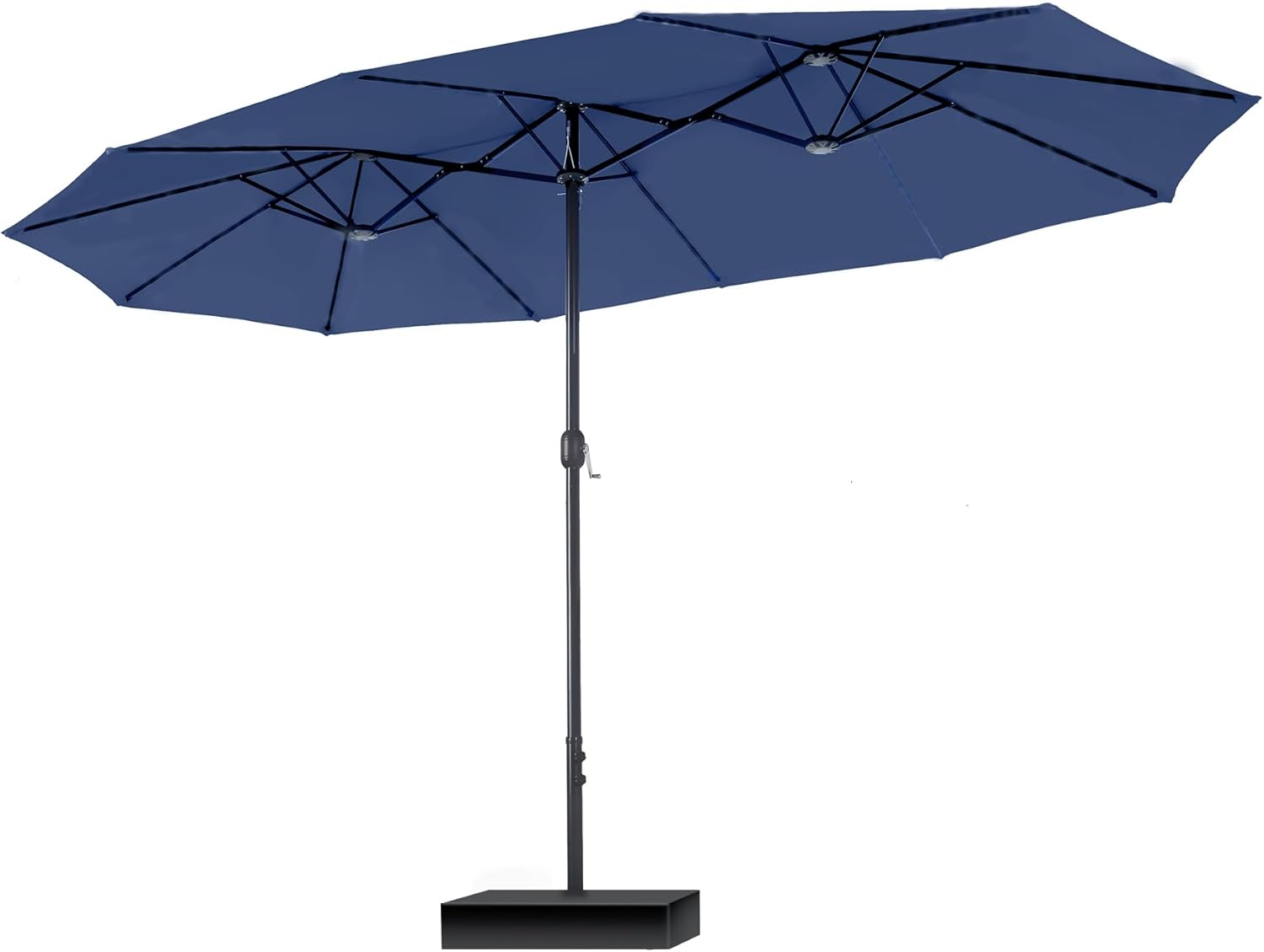 15ft Patio Umbrella Double-Sided Outdoor Market Extra Large Umbrella with Crank, Umbrella Base Included (Dark Red)