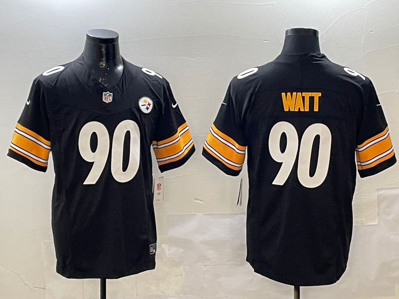 Men's Pittsburgh Steelers T.J. Watt #90 Black Game Player Jersey