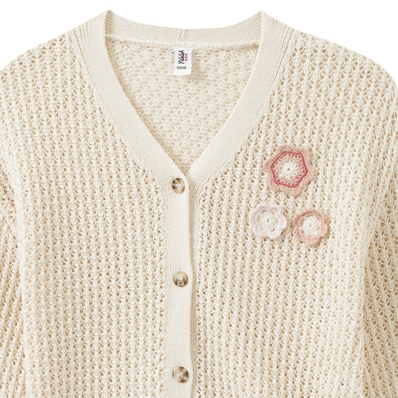 Yigga Mädchen Strickjacke mit Lochmuster
