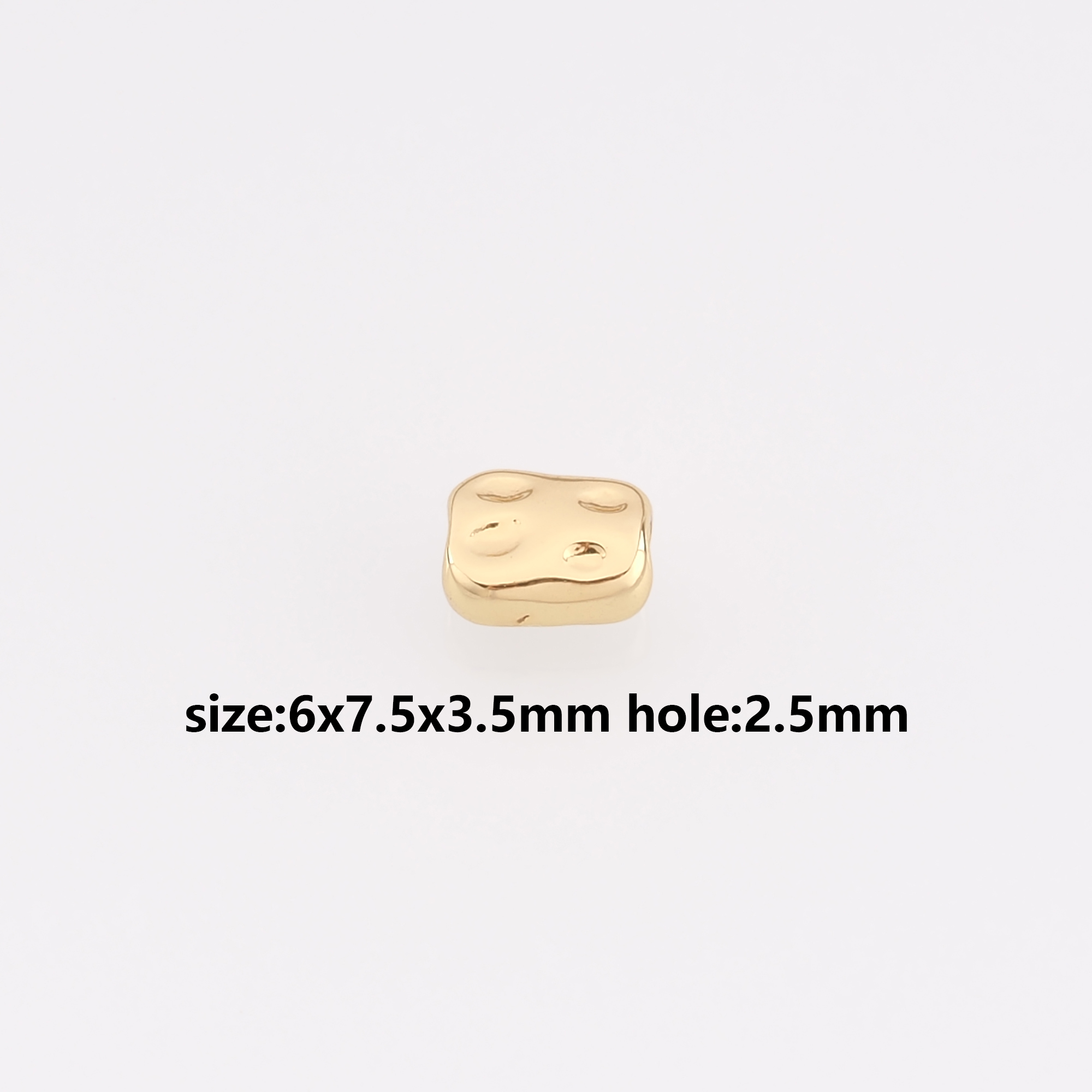 18K Gold Filled Geometric Spacer Beads,Irregular Bead for Bracelet Jewelry Necklace Making Supply