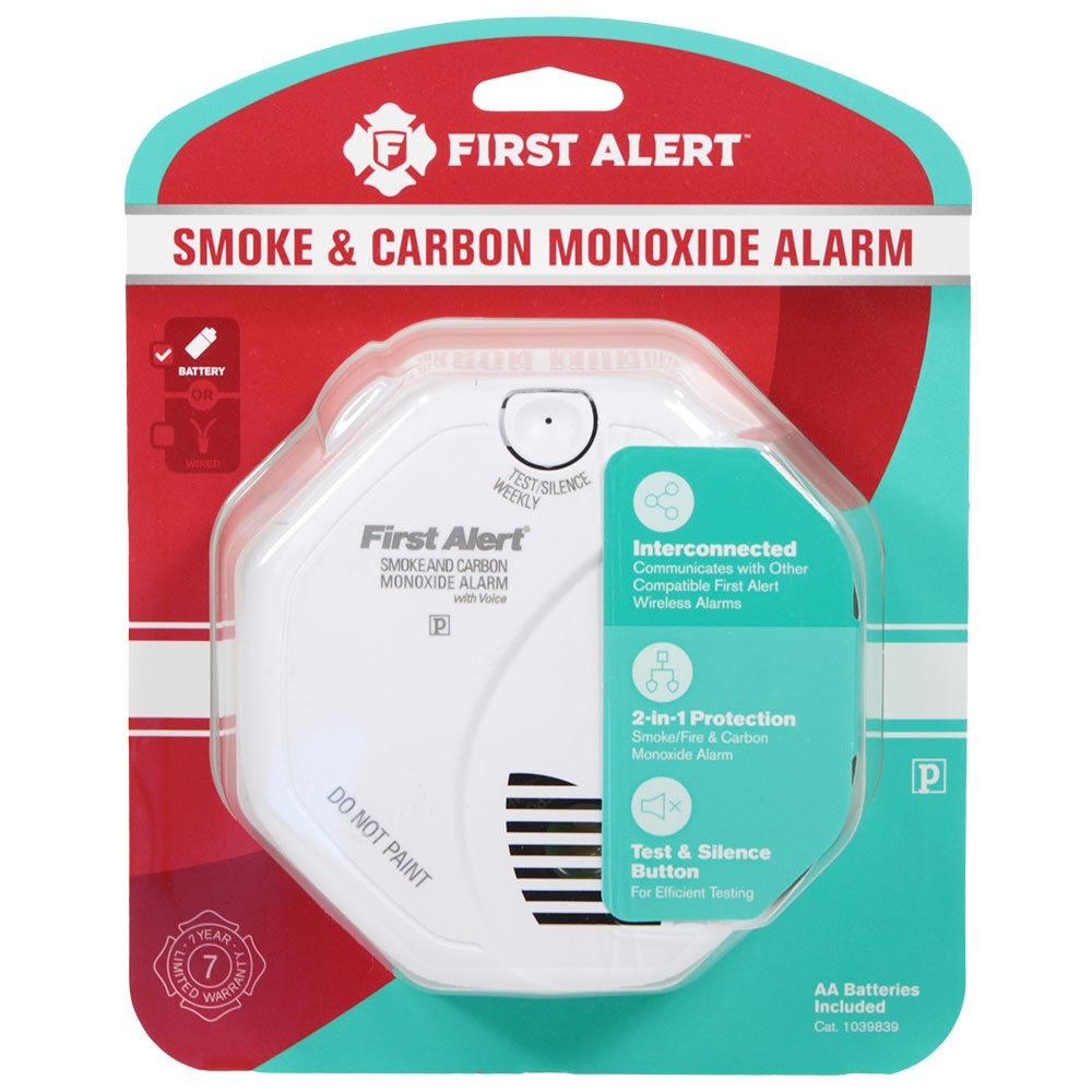 Wireless Interconnect Talking Battery Operated Smoke and Carbon Monoxide Alarm;