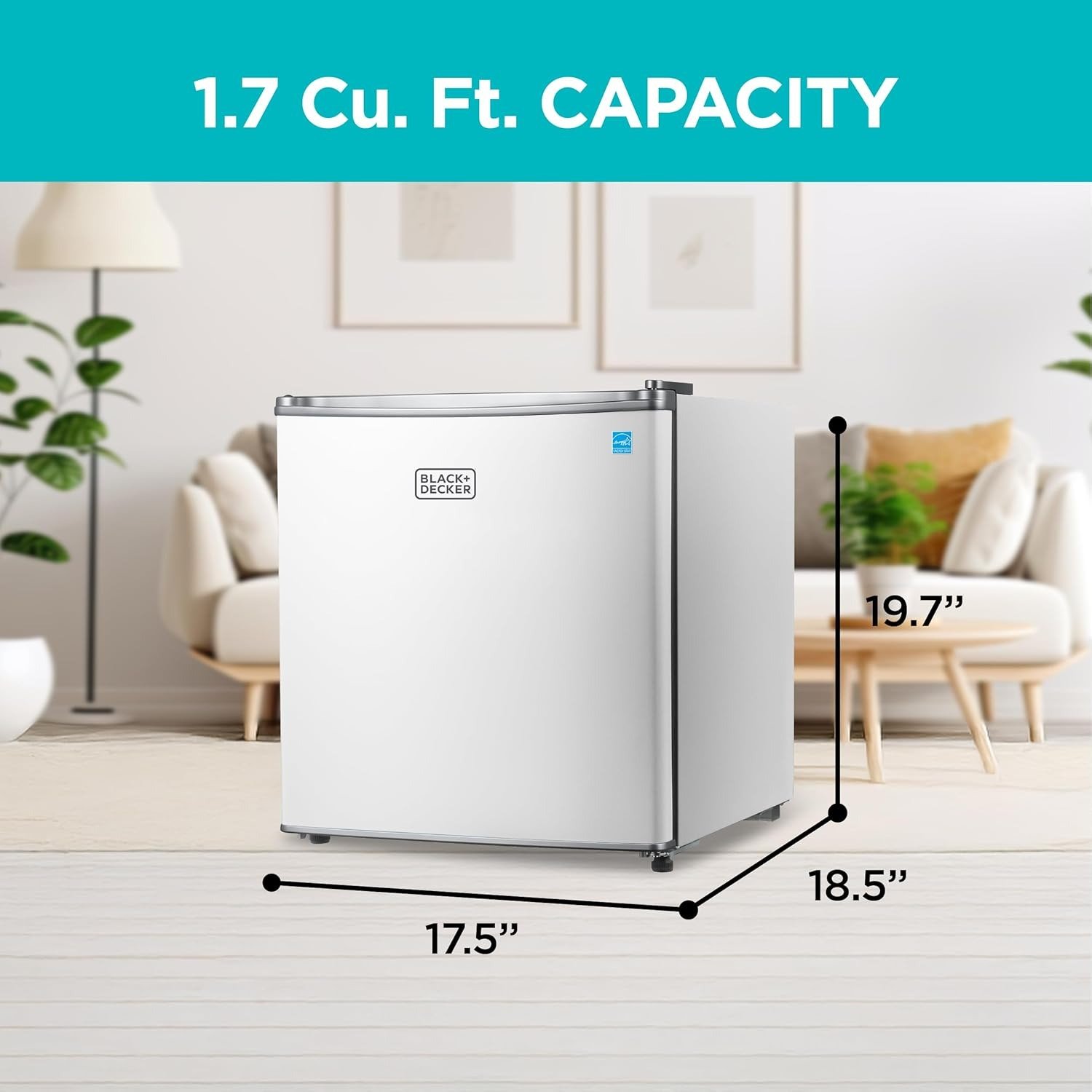 1.7 Cu.Ft Compact Mini Fridge with Chiller Compartment ENERGY STAR White
