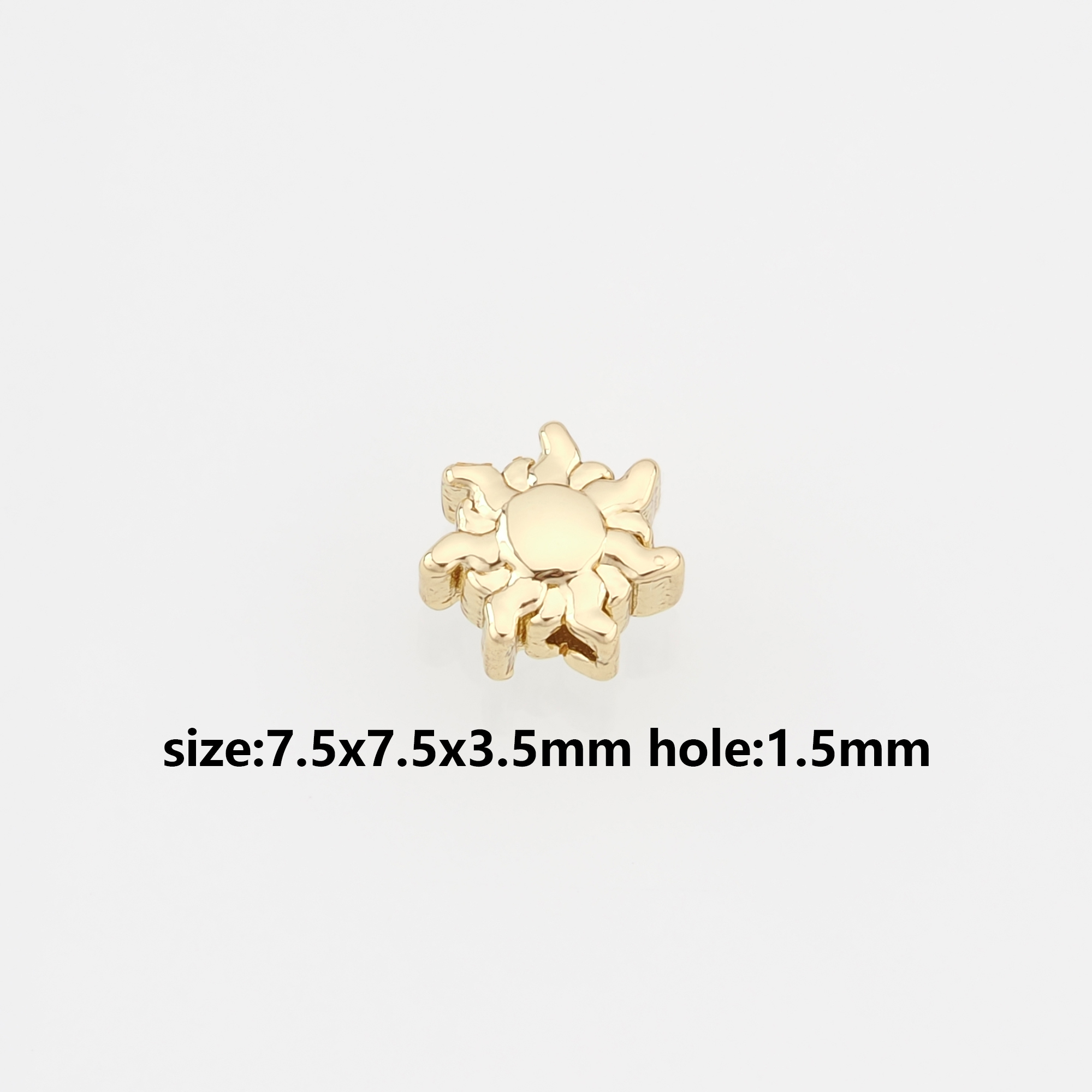 18K Gold Filled Sun Spacer Beads,Dainty Sun Bead for Bracelet Jewelry Necklace Making Supply