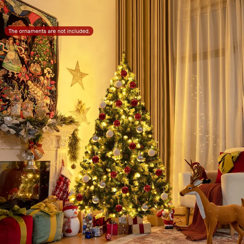 Pre-Lit Snow-Flocked Christmas Tree – Hinged, Festive Indoor Holiday Centerpiece