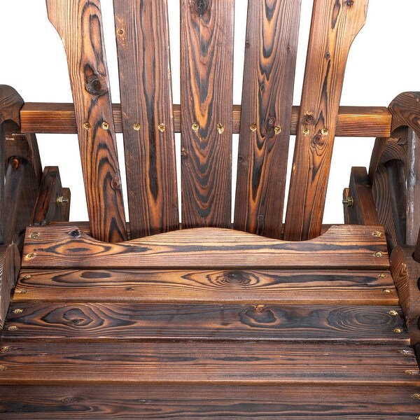Karlhome Wagon Wheel Wood Adirondack Rocking Chair (Set of 2)