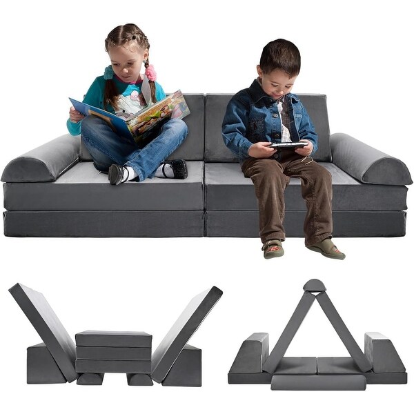 DoCred Kids Couch Play Set Modular Convertible Sofa Creative Kids Sofa